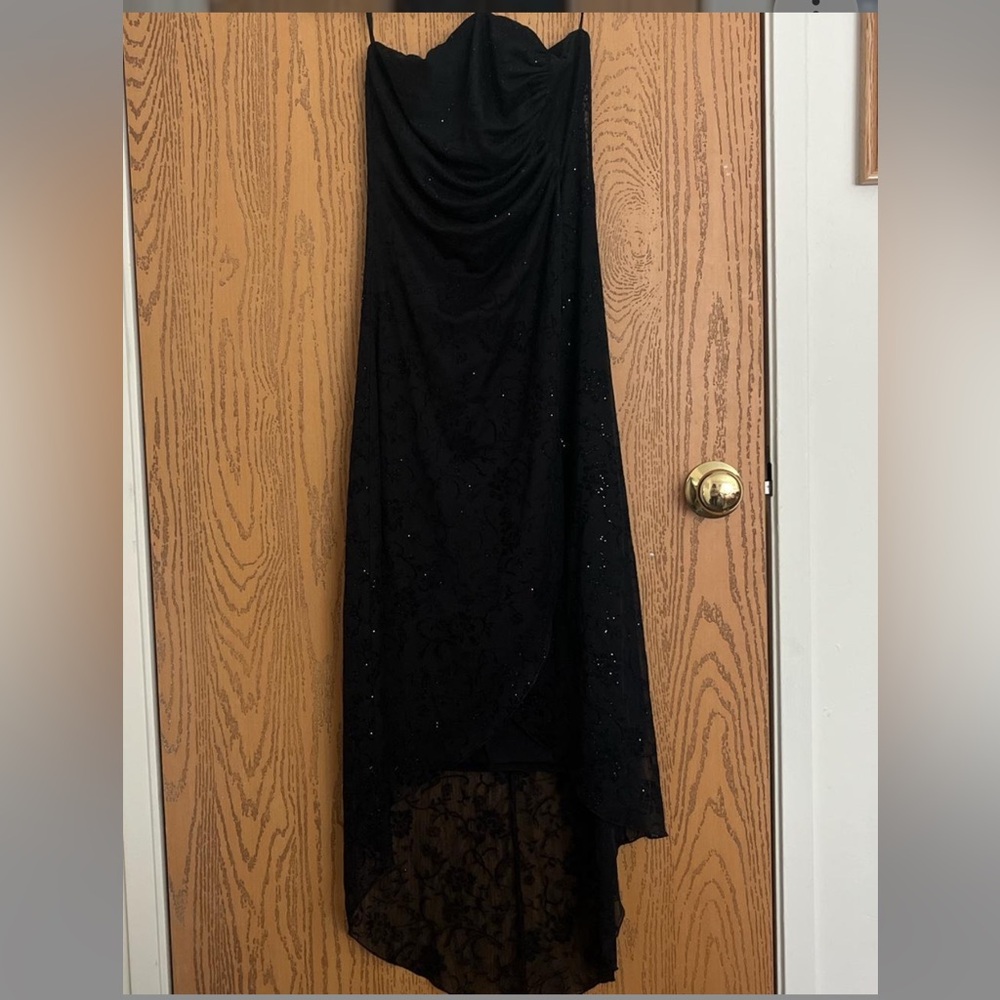 ‘00 Sparkly High Low Strapless Dress
